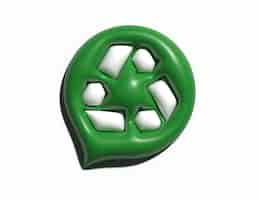 Free photo recycle symbol on 3d icon.