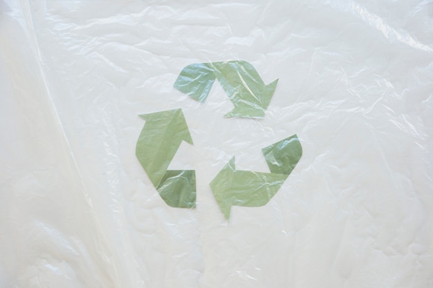 Recycle symbol with oilcloth
