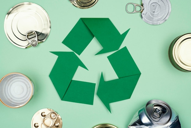 Recycling concept flat lay Free Photo