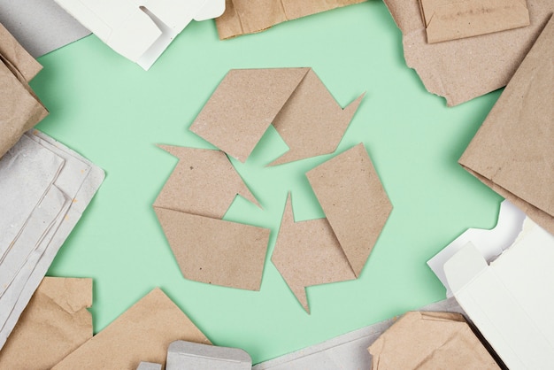recycling concept flat lay