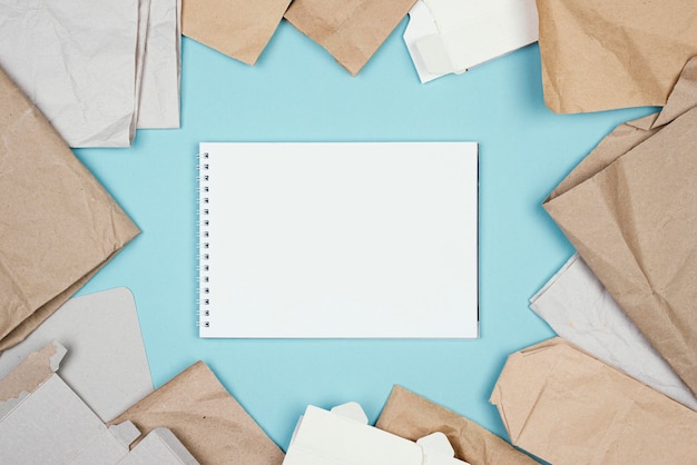 recycling concept flat lay