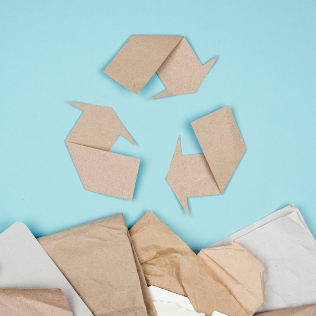 Recycling concept flat lay