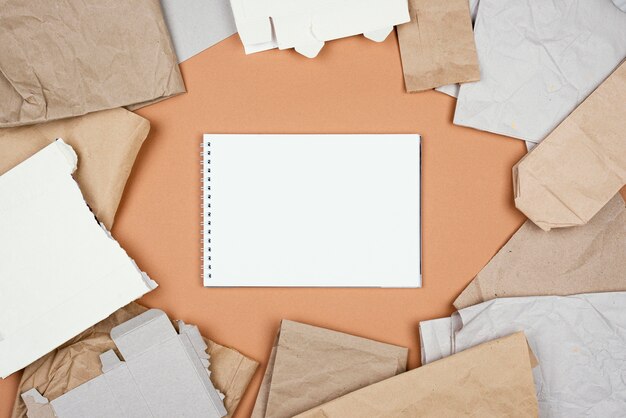 recycling concept flat lay