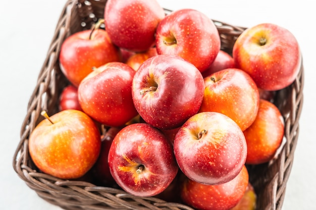 Red apple in basket