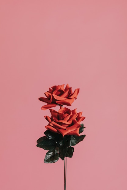 Free photo red artificial roses