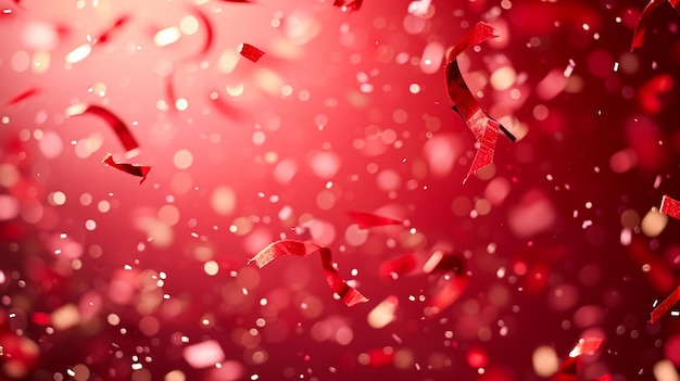 Free photo a red background with confetti