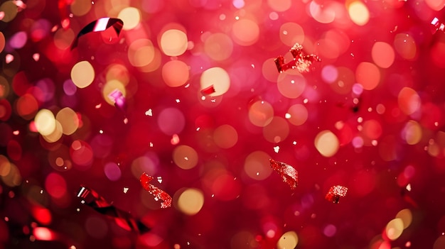 Free photo a red background with confetti