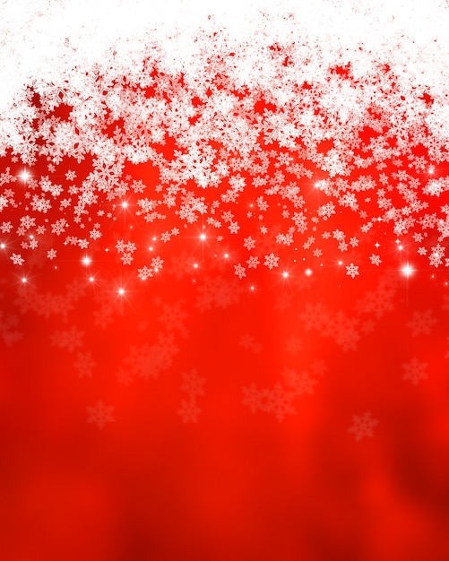 Red background with snowflakes for christmas