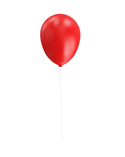 Red balloon isolated in 3d rendering