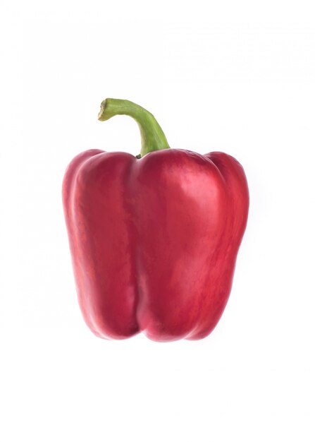 Red bell pepper over white