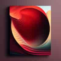 Free photo a red and blue abstract painting with a red background.