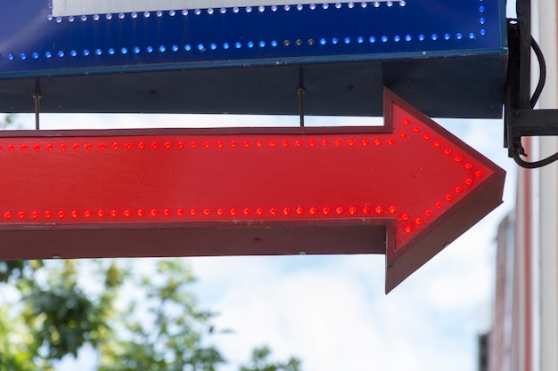 Red and blue street arrows