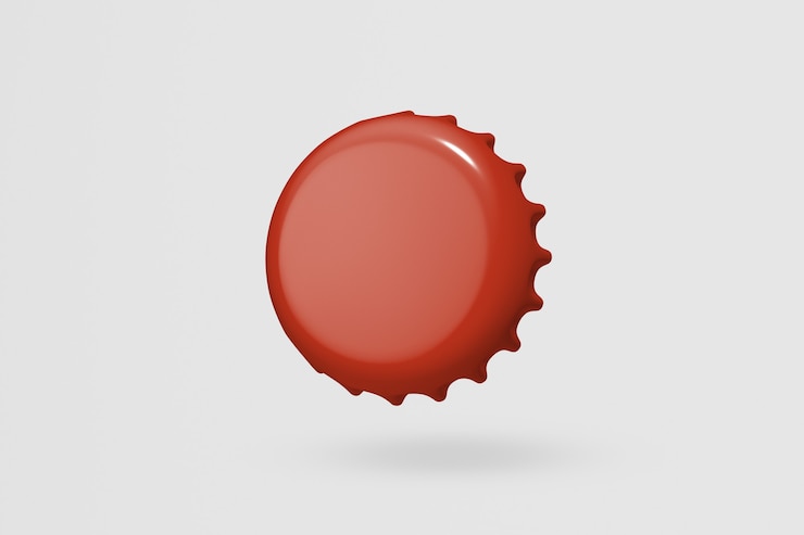 Free Photo red bottle cap, blank background with design space