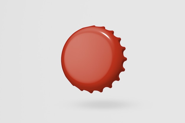 Red bottle cap, blank background with design space