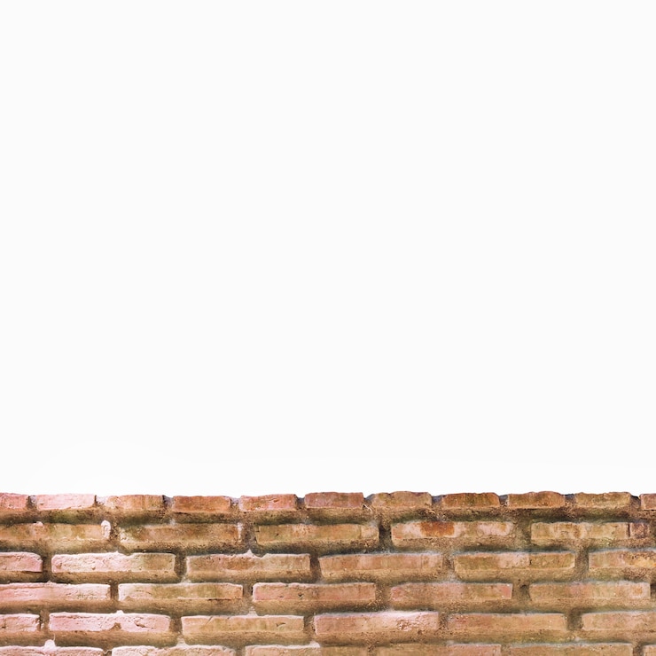ฟรี Photo red brick wall over the white background