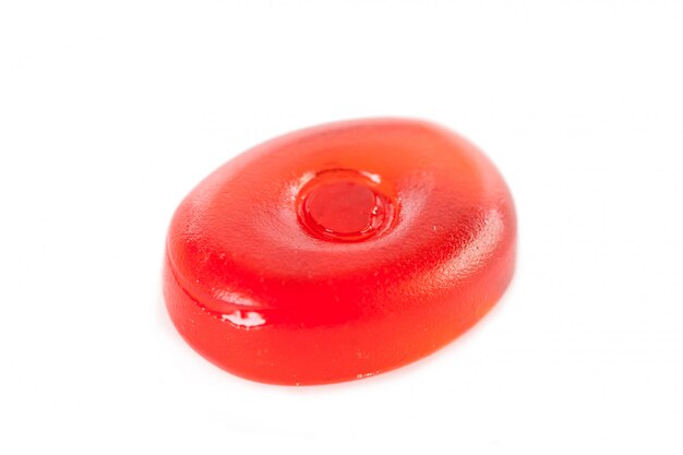 Red candy isolated on a white  