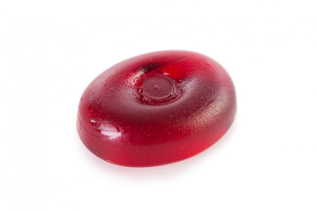 Red candy isolated on a white  