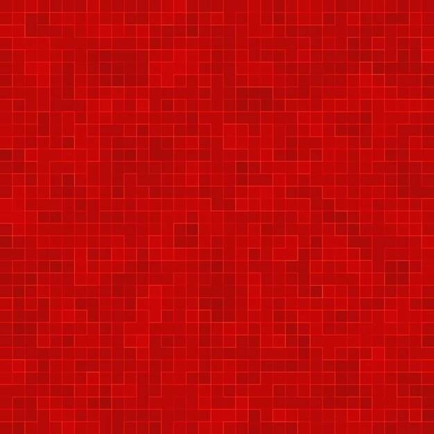 Red ceramic glass colorful tiles mosaic composition pattern background.