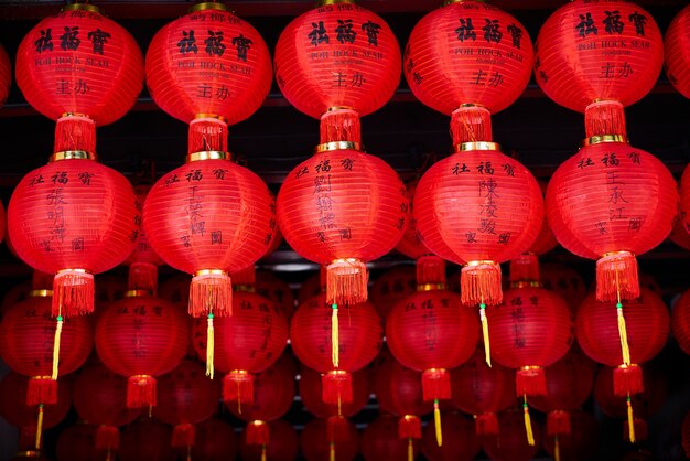 Red chinese lamps