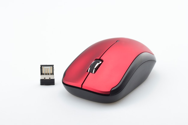 Free photo red computer mouse