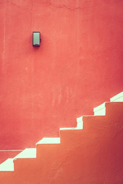 Red concrete staircase