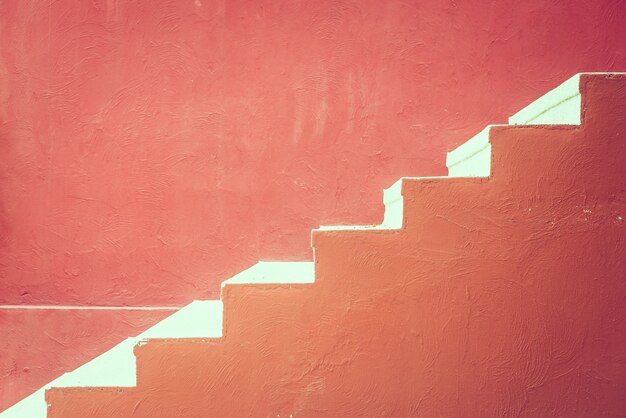 Red concrete staircase