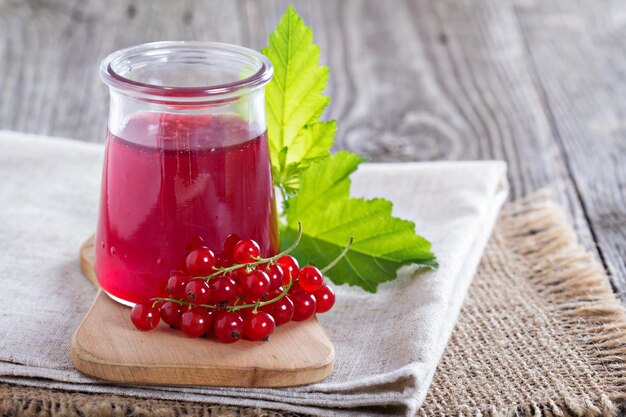 Red currant jelly in a jar