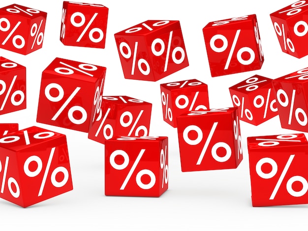 Red dice with percentages