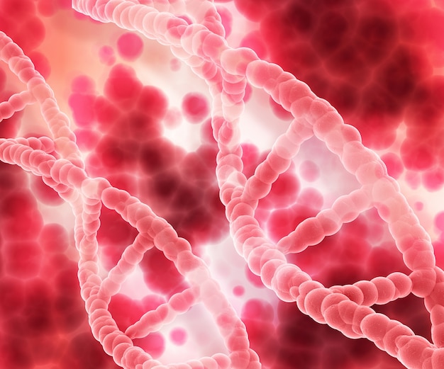 Free photo red dna helix