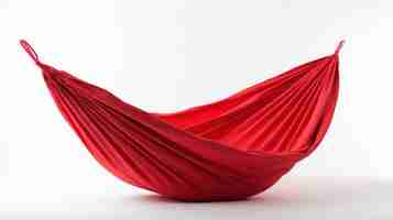 Free photo red fabric hammock swinging against a white background