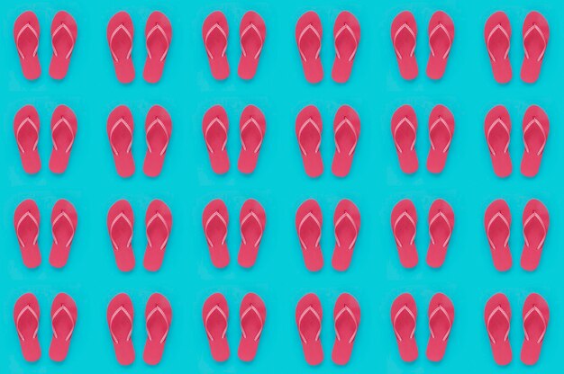 Red flip flop pattern for summer