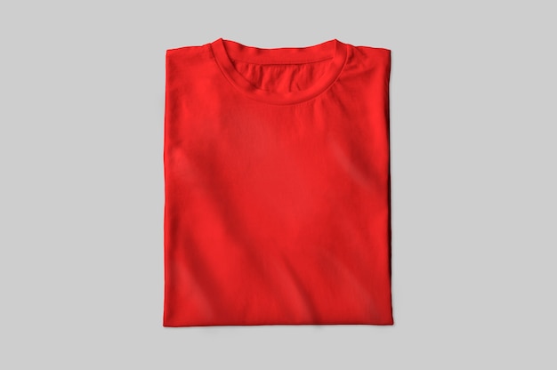 Red folded T-shirt