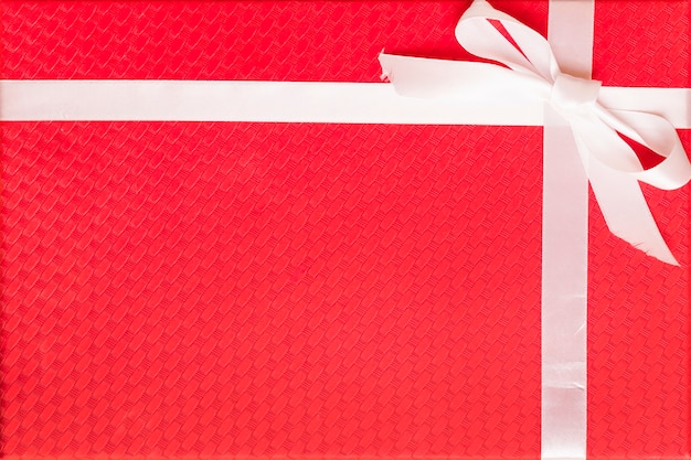 Red gift box with bow 