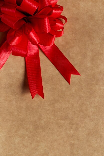 Red gorgeous bow on the table