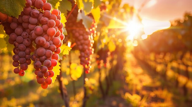 Red grapes in the vineyard