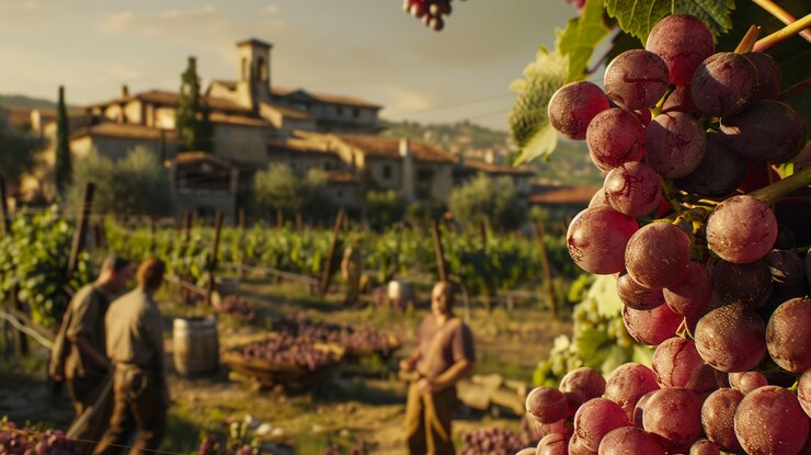 Free Photo red grapes in the vineyard