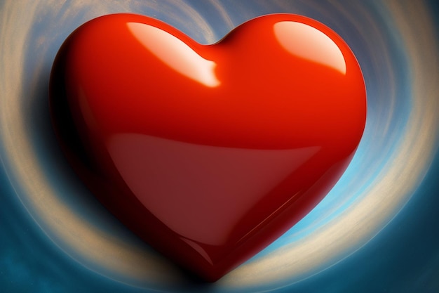 Красное сердце в миске со словом любовь на нем