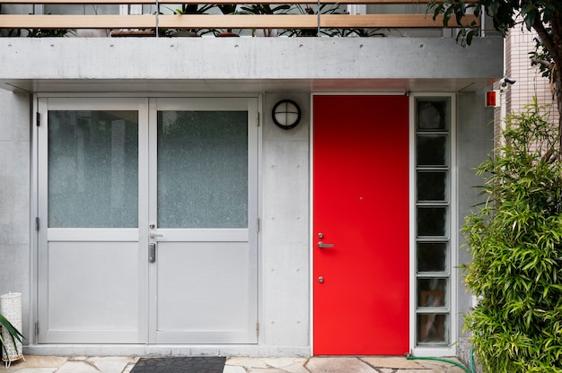 Red house entrance japanese culture