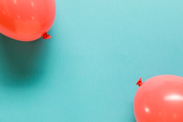 Red inflated toy balloons