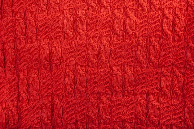 Red knitted textile