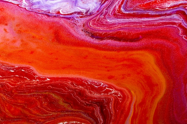 Red marble swirl background handmade abstract flowing texture experimental art