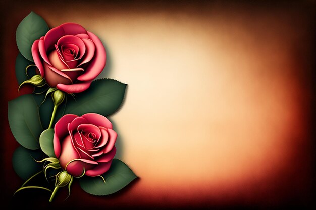 Free photo a red and orange background with roses