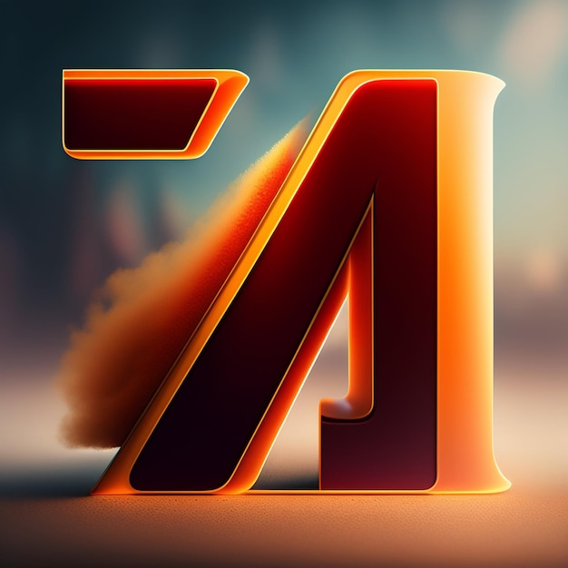 A red and orange letter a with a black background.