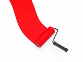 Free photo red paint roller