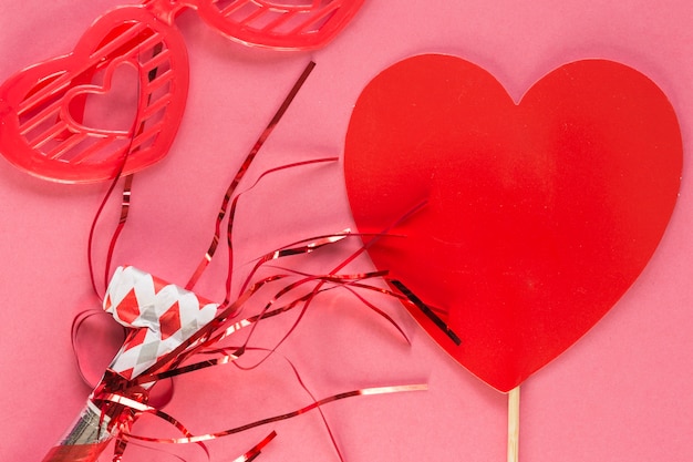 Red paper heart in decor