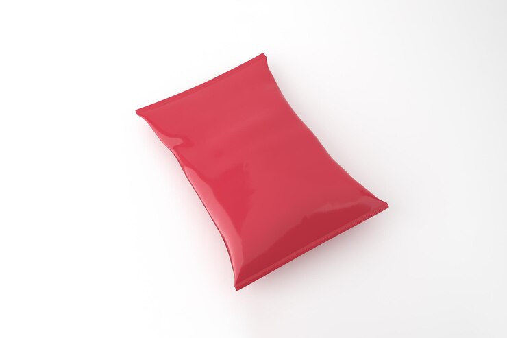 Free Photo red plastic bag isolated on white