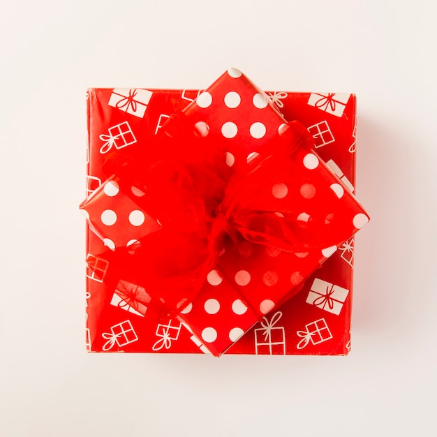 Red present boxes in beautiful wraps 
