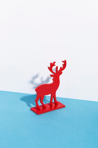 Red reindeer decor with shadows