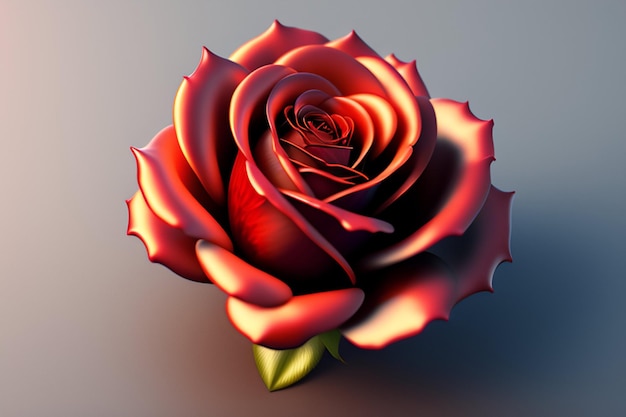 Foto gratuita una rosa rossa è mostrata in questa illustrazione.