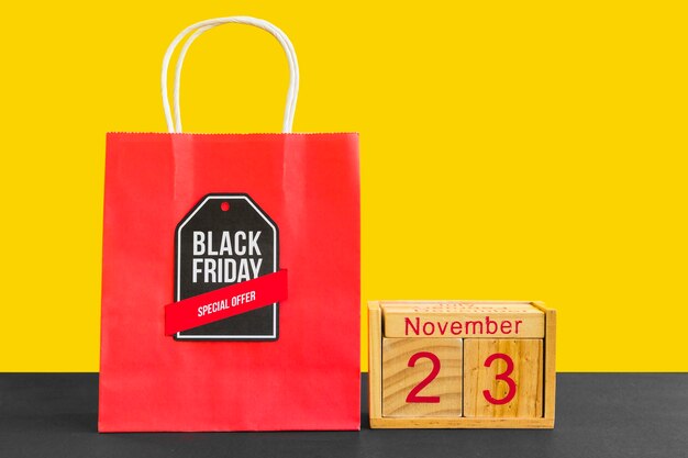 Red shopping bag with Black Friday inscription